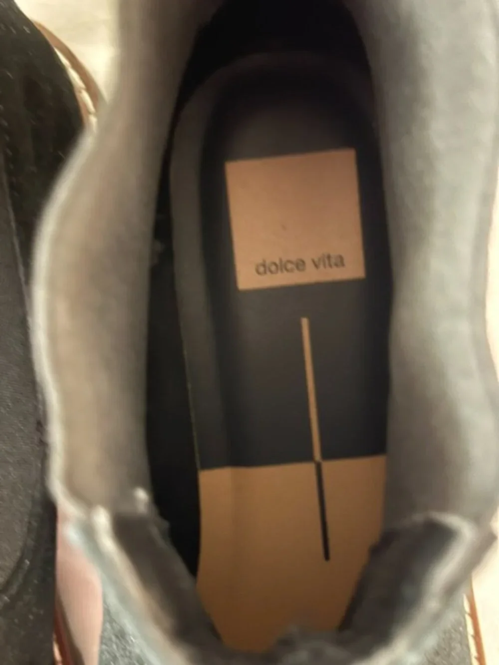 Dolce Vita Pepper Black Suede Chelsea Boot with Lug Sole Women's Size 9M